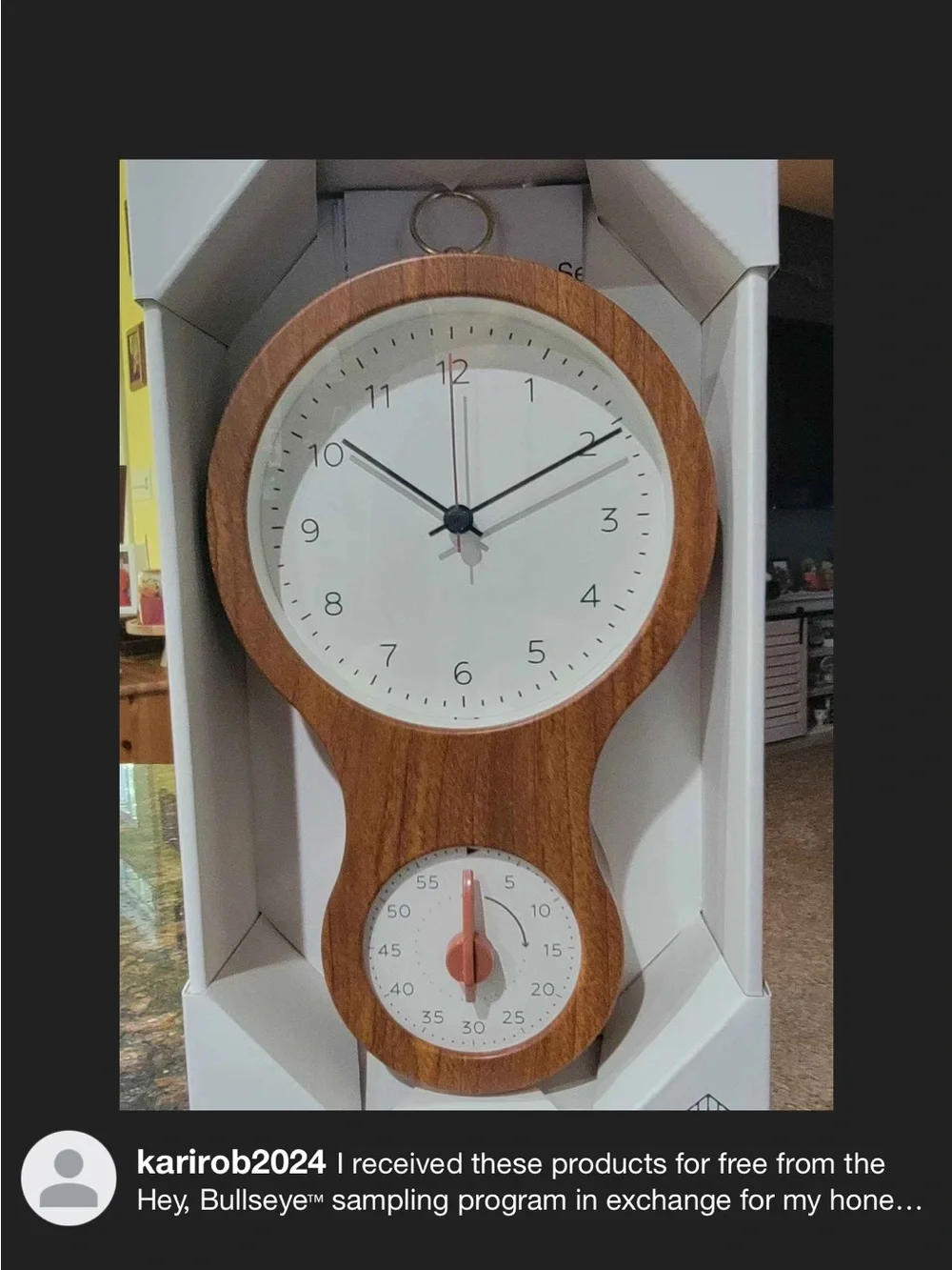 Faux Wood and Brass Kitchen Clock and Timer - Hearth & Hand™ with Magnolia